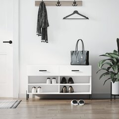 vidaXL jalatsipink, kõrgläikega valge, 102 x 35 x 55 cm, tehispuit цена и информация | Полки для обуви, банкетки | kaup24.ee