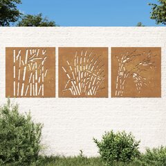 vidaXL aia seinakaunistus, 3 osa, 105x55 cm, Corteni teras murudisain hind ja info | Sisustuselemendid | kaup24.ee