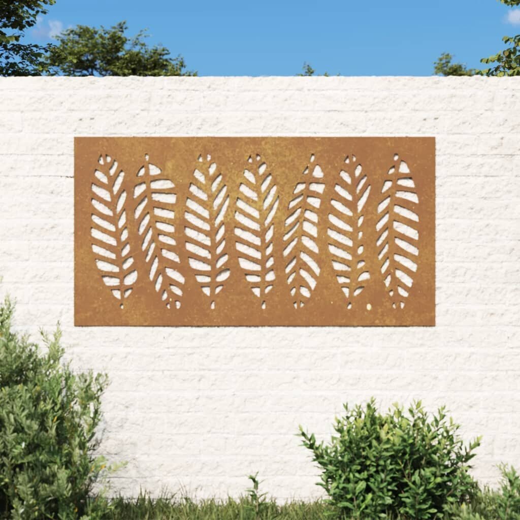 vidaXL aia seinakaunistus, 105x55 cm, Corteni teras, lehedisain цена и информация | Sisustuselemendid | kaup24.ee