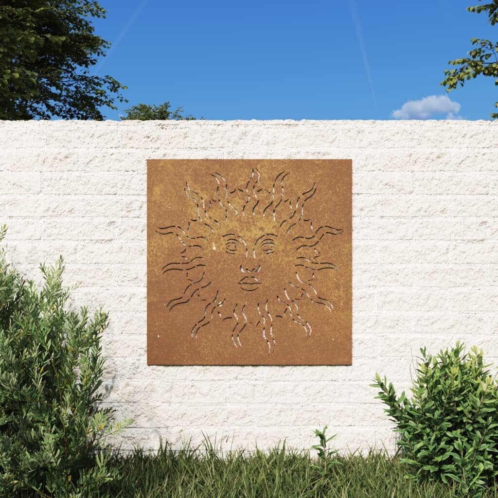 vidaXL aia seinakaunistus, 55 x 55 cm, Corteni teras, päikese disain hind ja info | Sisustuselemendid | kaup24.ee