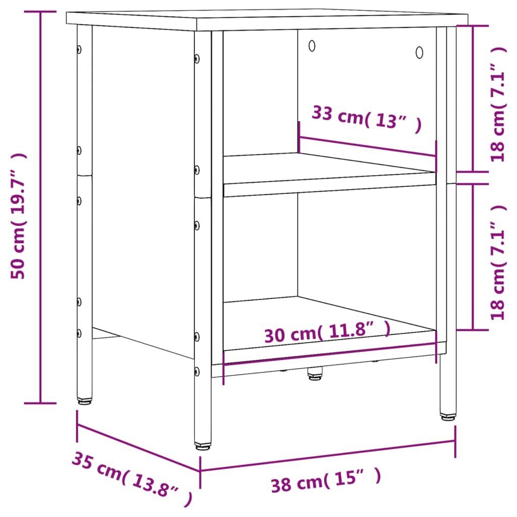 vidaXL jalatsikapp, suitsutatud tamm, 38 x 35 x 50 cm, tehispuit цена и информация | Jalatsikapid, jalatsiriiulid | kaup24.ee