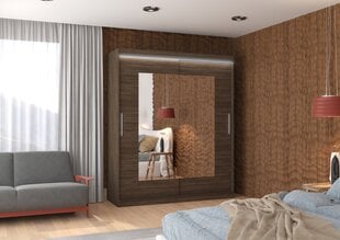 Шкаф ADRK Furniture со светодиодной подсветкой Rosette 180, темно-коричневый цвет цена и информация | Шкафы | kaup24.ee