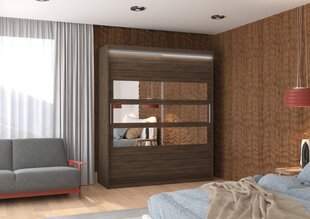 Шкаф ADRK Furniture со светодиодной подсветкой Toledo 180, темно-коричневый цвет цена и информация | Шкафы | kaup24.ee