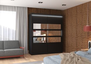 Шкаф ADRK Furniture со светодиодной подсветкой Toledo 180, черный цвет цена и информация | Шкафы | kaup24.ee