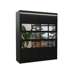 Шкаф ADRK Furniture со светодиодной подсветкой Toledo 180, черный цвет цена и информация | Шкафы | kaup24.ee