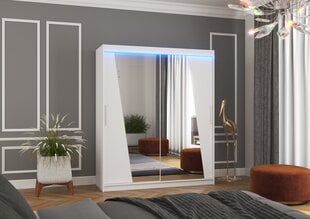 Шкаф ADRK Furniture со светодиодной подсветкой Preto 180, белый цвет цена и информация | Шкафы | kaup24.ee