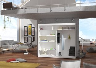 Шкаф ADRK Furniture со светодиодным освещением Morgan 180, белый цвет цена и информация | Шкафы | kaup24.ee