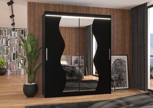 Шкаф ADRK Furniture со светодиодным освещением Medison 180, черный цвет цена и информация | Шкафы | kaup24.ee