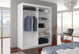 Шкаф ADRK Furniture Dallas 180, белый цвет/черный цвет цена и информация | Шкафы | kaup24.ee