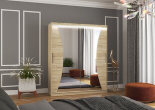 Шкаф ADRK Furniture со светодиодной подсветкой Charlotte 180, бежевый цвет цена и информация | Шкафы | kaup24.ee