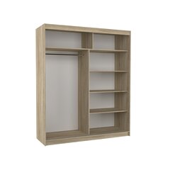 Шкаф ADRK Furniture Caro 180 со светодиодной подсветкой, бежевый цвет/белый цвет цена и информация | Шкафы | kaup24.ee