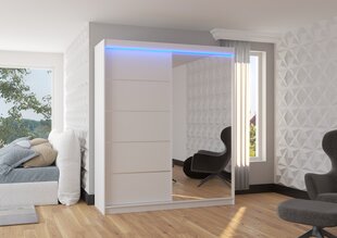 Шкаф ADRK Furniture со светодиодной подсветкой Caro 180, белый цвет цена и информация | Шкафы | kaup24.ee