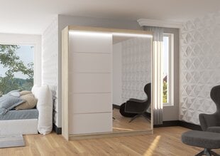 Шкаф ADRK Furniture со светодиодным освещением Caro 180, белый цвет/песочный цена и информация | Шкафы | kaup24.ee