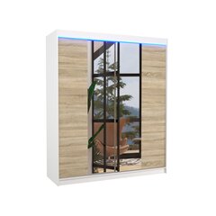 Шкаф ADRK Furniture Balance 180 со светодиодной подсветкой, бежевый цвет/белый цвет цена и информация | Шкафы | kaup24.ee