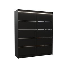 Шкаф ADRK Furniture со светодиодной подсветкой Spectra 180, черный цвет цена и информация | Шкафы | kaup24.ee