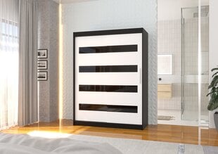Шкаф ADRK Furniture Martinez 150, белый цвет/черный цвет цена и информация | Шкафы | kaup24.ee