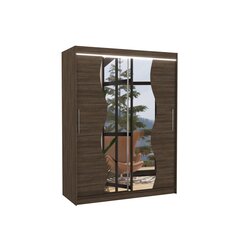 Шкаф ADRK Furniture со светодиодной подсветкой Renzo 150, темно-коричневый цвет цена и информация | Шкафы | kaup24.ee