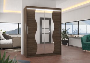 Шкаф ADRK Furniture со светодиодной подсветкой Renzo 150, темно-коричневый цвет цена и информация | Шкафы | kaup24.ee