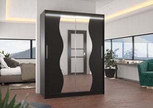 Шкаф ADRK Furniture со светодиодным освещением Renzo 150, черный цвет цена и информация | Шкафы | kaup24.ee