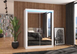 Шкаф ADRK Furniture Permo 150 со светодиодной подсветкой, белый цвет цена и информация | Шкафы | kaup24.ee
