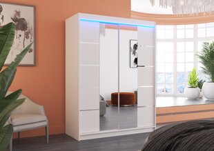 Шкаф ADRK Furniture со светодиодной подсветкой Nordic 150, белый цвет цена и информация | Шкафы | kaup24.ee