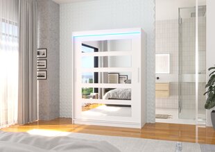 Шкаф ADRK Furniture со светодиодным освещением Murani 150, белый цвет цена и информация | Шкафы | kaup24.ee