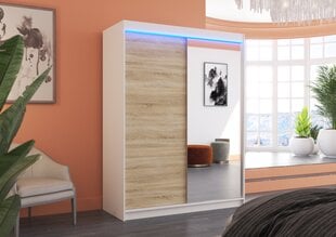 Шкаф ADRK Furniture со светодиодной подсветкой Jordi 150, бежевый/белый цвет цена и информация | Шкафы | kaup24.ee
