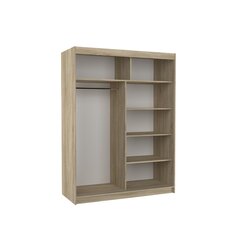 Шкаф ADRK Furniture со светодиодным освещением Jordi 150, белый цвет/песочный цена и информация | Шкафы | kaup24.ee