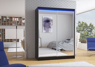 Шкаф ADRK Furniture со светодиодной подсветкой Florest 150, черный цвет цена и информация | Шкафы | kaup24.ee