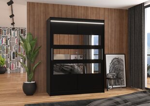 Шкаф ADRK Furniture со светодиодным освещением Florento 150, черный цвет цена и информация | Шкафы | kaup24.ee