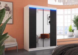 Шкаф ADRK Furniture со светодиодной подсветкой Fever 150, черный цвет/белый цвет цена и информация | Шкафы | kaup24.ee