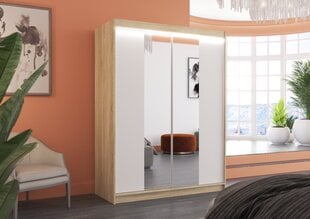Шкаф ADRK Furniture со светодиодной подсветкой Fever 150, белый цвет/песочный цена и информация | Шкафы | kaup24.ee