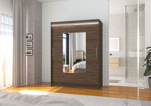 Шкаф ADRK Furniture со светодиодной подсветкой Dorrigo 150, темно-коричневый цвет цена и информация | Шкафы | kaup24.ee