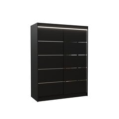 Шкаф ADRK Furniture со светодиодным освещением Luft 150, черный цвет цена и информация | Шкафы | kaup24.ee