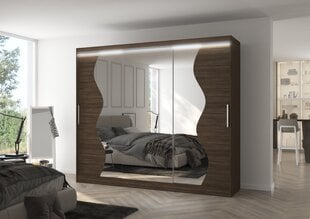 Шкаф ADRK Furniture со светодиодной подсветкой Sharon 250, темно-коричневый цвет цена и информация | Шкафы | kaup24.ee