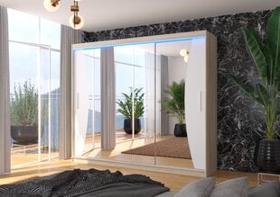 Шкаф ADRK Furniture со светодиодным освещением Diego 250, белый цвет/песочный цена и информация | Шкафы | kaup24.ee