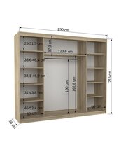 Шкаф ADRK Furniture Denis 250 со светодиодной подсветкой, бежевый цвет цена и информация | Шкафы | kaup24.ee