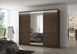 Шкаф ADRK Furniture со светодиодной подсветкой Denis 250, темно-коричневый цвет цена и информация | Шкафы | kaup24.ee