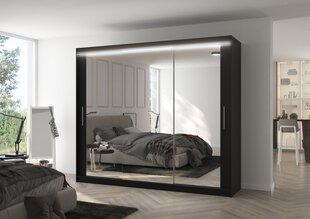 Шкаф ADRK Furniture со светодиодной подсветкой Chester 250, черный цвет цена и информация | Шкафы | kaup24.ee