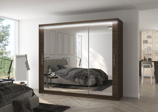 Шкаф ADRK Furniture со светодиодной подсветкой Chester 250, темно-коричневый цвет цена и информация | Шкафы | kaup24.ee