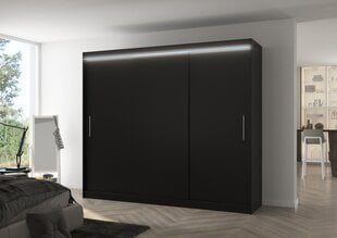 Шкаф ADRK Furniture со светодиодной подсветкой Antos 250, черный цвет цена и информация | Шкафы | kaup24.ee