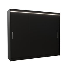 Шкаф ADRK Furniture со светодиодной подсветкой Antos 250, черный цвет цена и информация | Шкафы | kaup24.ee