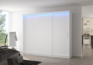 Шкаф ADRK Furniture со светодиодным освещением Antos 250, белый цвет цена и информация | Шкафы | kaup24.ee