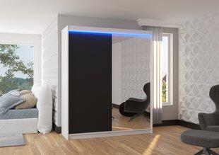 Шкаф со светодиодной подсветкой Viki 180, черный цвет/белый цвет цена и информация | Шкафы | kaup24.ee
