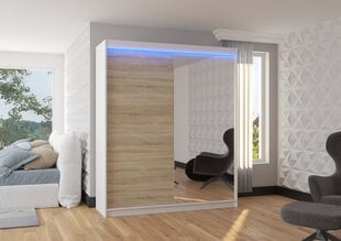 Шкаф ADRK Furniture со светодиодной подсветкой Viki 180, бежевый цвет/белый цвет цена и информация | Шкафы | kaup24.ee