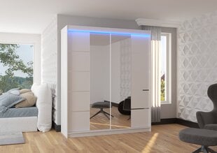 Шкаф ADRK Furniture Traves 180 со светодиодной подсветкой, белый цвет цена и информация | Шкафы | kaup24.ee