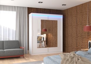 Шкаф ADRK Furniture со светодиодным освещением Rosette 180, белый цвет цена и информация | Шкафы | kaup24.ee