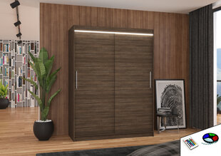 Шкаф ADRK Furniture со светодиодной подсветкой Denver 150, темно-коричневый цвет цена и информация | Шкафы | kaup24.ee