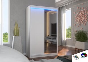 Шкаф ADRK Furniture со светодиодной подсветкой Rewena 120, белый цвет цена и информация | Шкафы | kaup24.ee