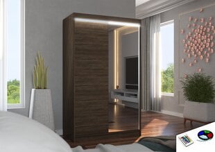 Шкаф ADRK Furniture со светодиодной подсветкой Rewena 120, темно-коричневый цвет цена и информация | Шкафы | kaup24.ee